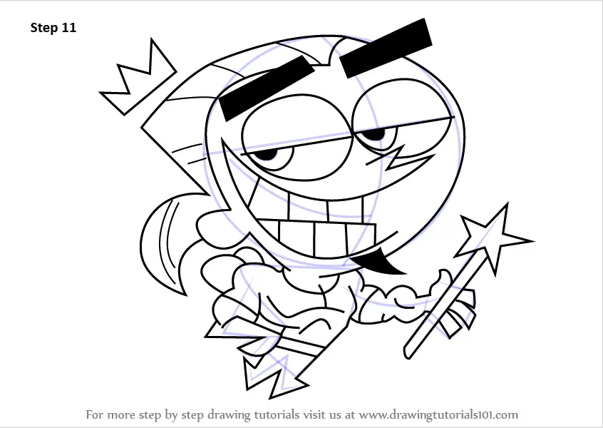 how to draw Juandissimo from The Fairly OddParents step 11