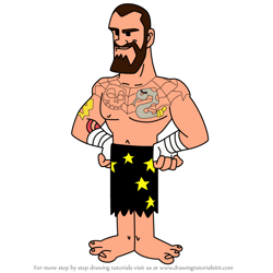 How to Draw CM Punkrock from The Flintstones