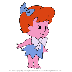 How to Draw Mica Slaghoople from The Flintstones