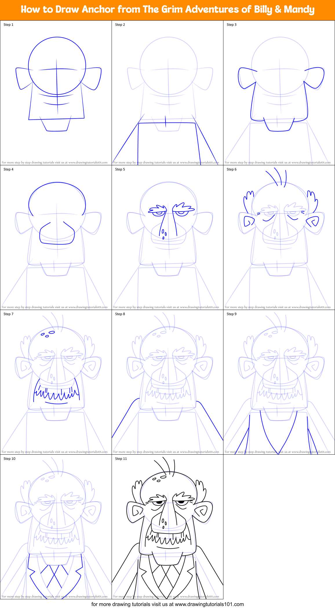 How to Draw Anchor from The Grim Adventures of Billy & Mandy Printable Step by Step