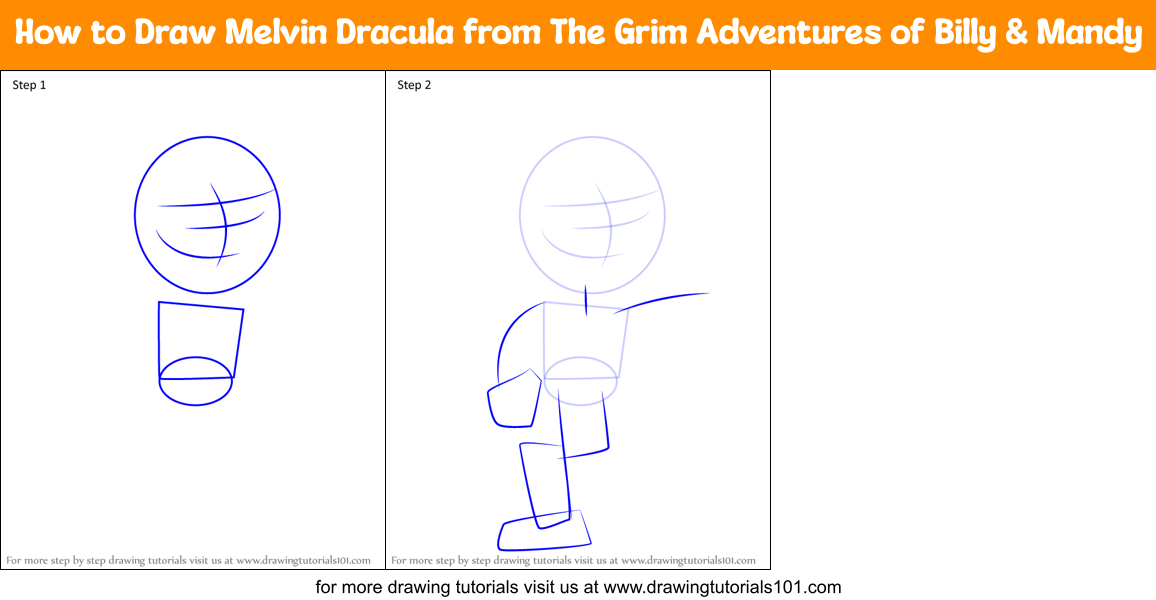 How to Draw Melvin Dracula from The Grim Adventures of Billy & Mandy Printable Step by Step