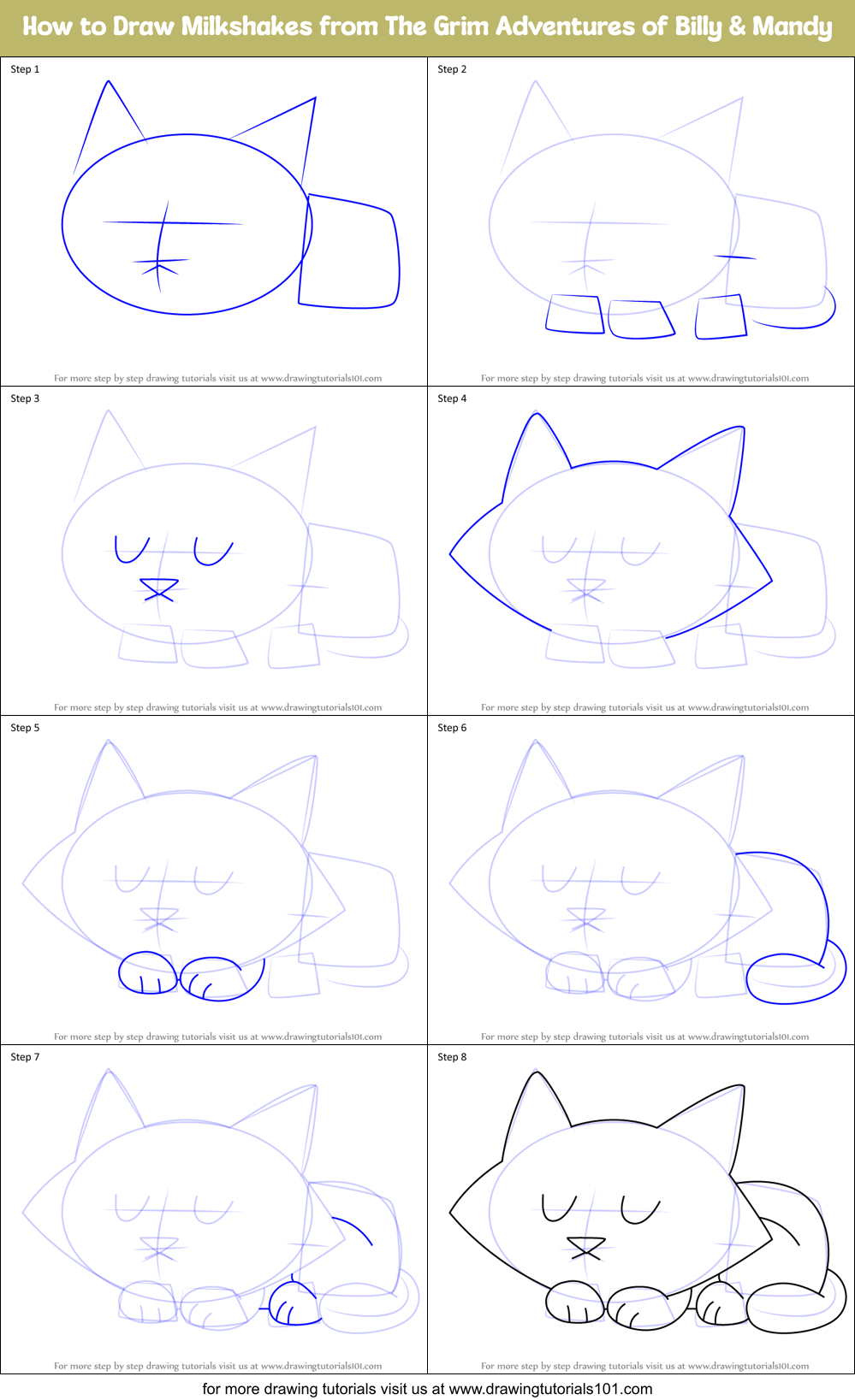 How to Draw Milkshakes from The Grim Adventures of Billy & Mandy Printable Step by Step