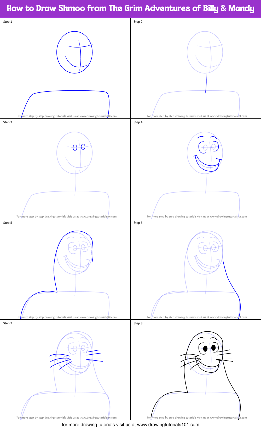 How to Draw Shmoo from The Grim Adventures of Billy & Mandy Printable Step by Step