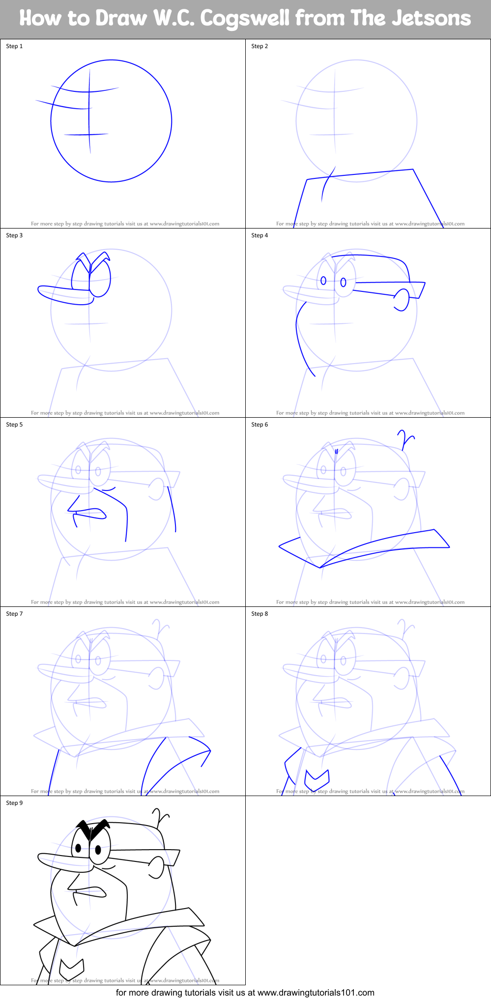How to Draw W.C. Cogswell from The Jetsons Printable Step by Step
