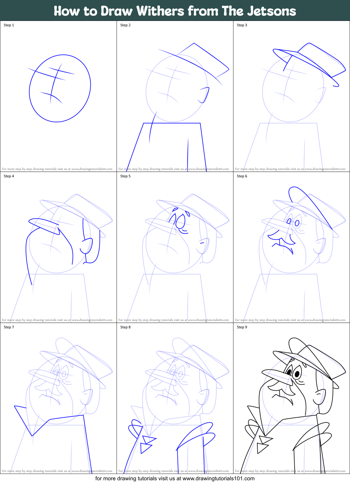 How to Draw Withers from The Jetsons Printable Step by Step