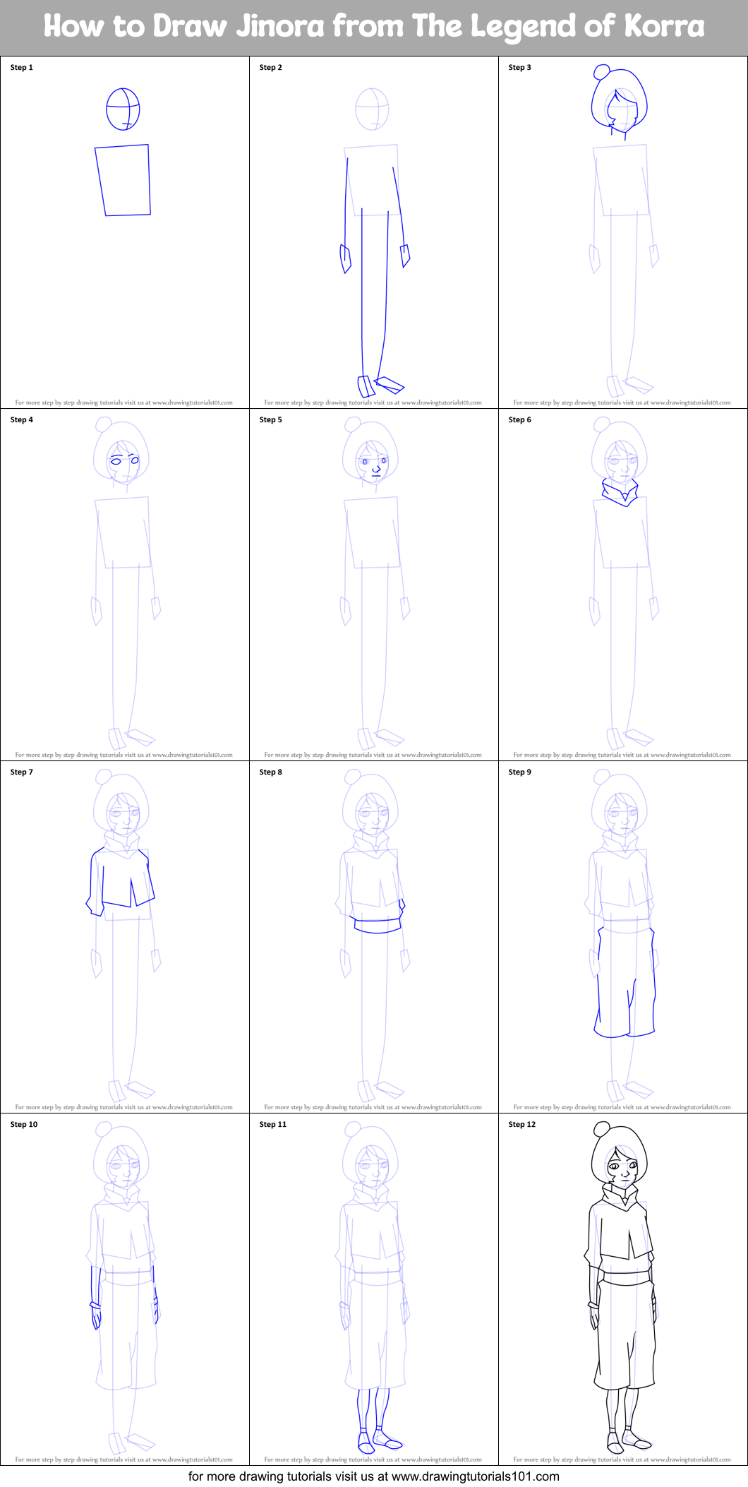 How to Draw Jinora from The Legend of Korra Printable Step by Step