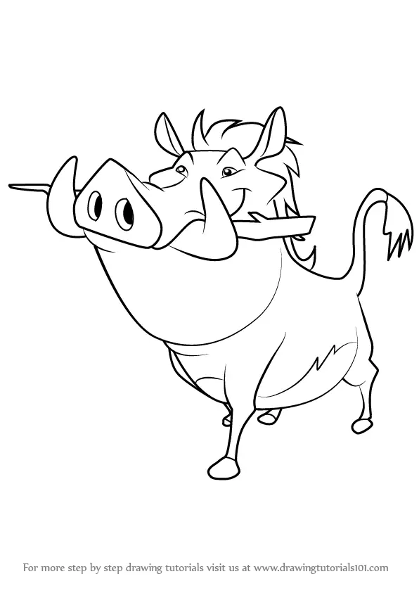 Learn How to Draw Pumbaa from The Lion Guard (The Lion Guard) Step by Step  : Drawing Tutorials