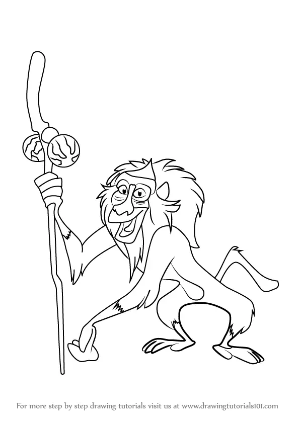 Learn How to Draw Rafiki from The Lion Guard (The Lion Guard) Step by