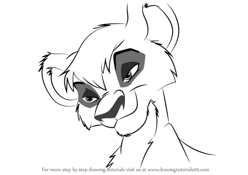 how to draw Vitani from The Lion Guard step 0