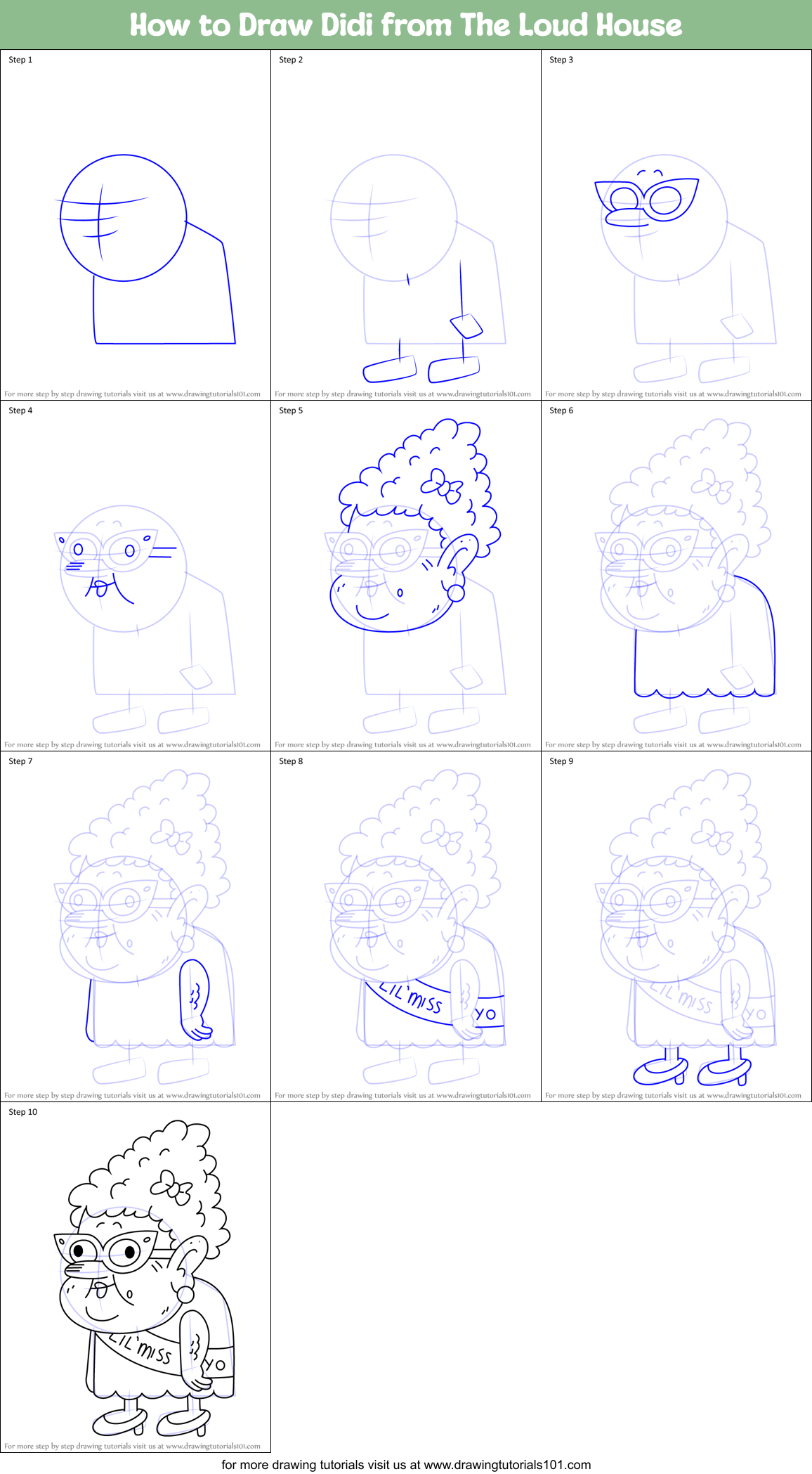 How to Draw Didi from The Loud House Printable Step by Step