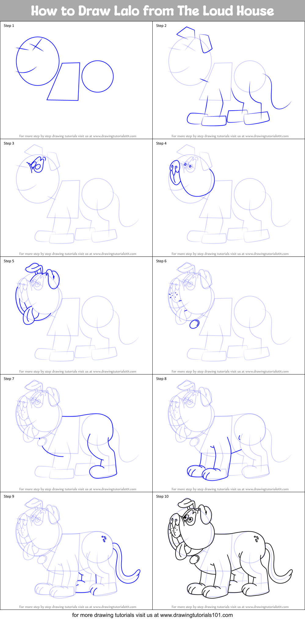 How to Draw Lalo from The Loud House Printable Step by Step