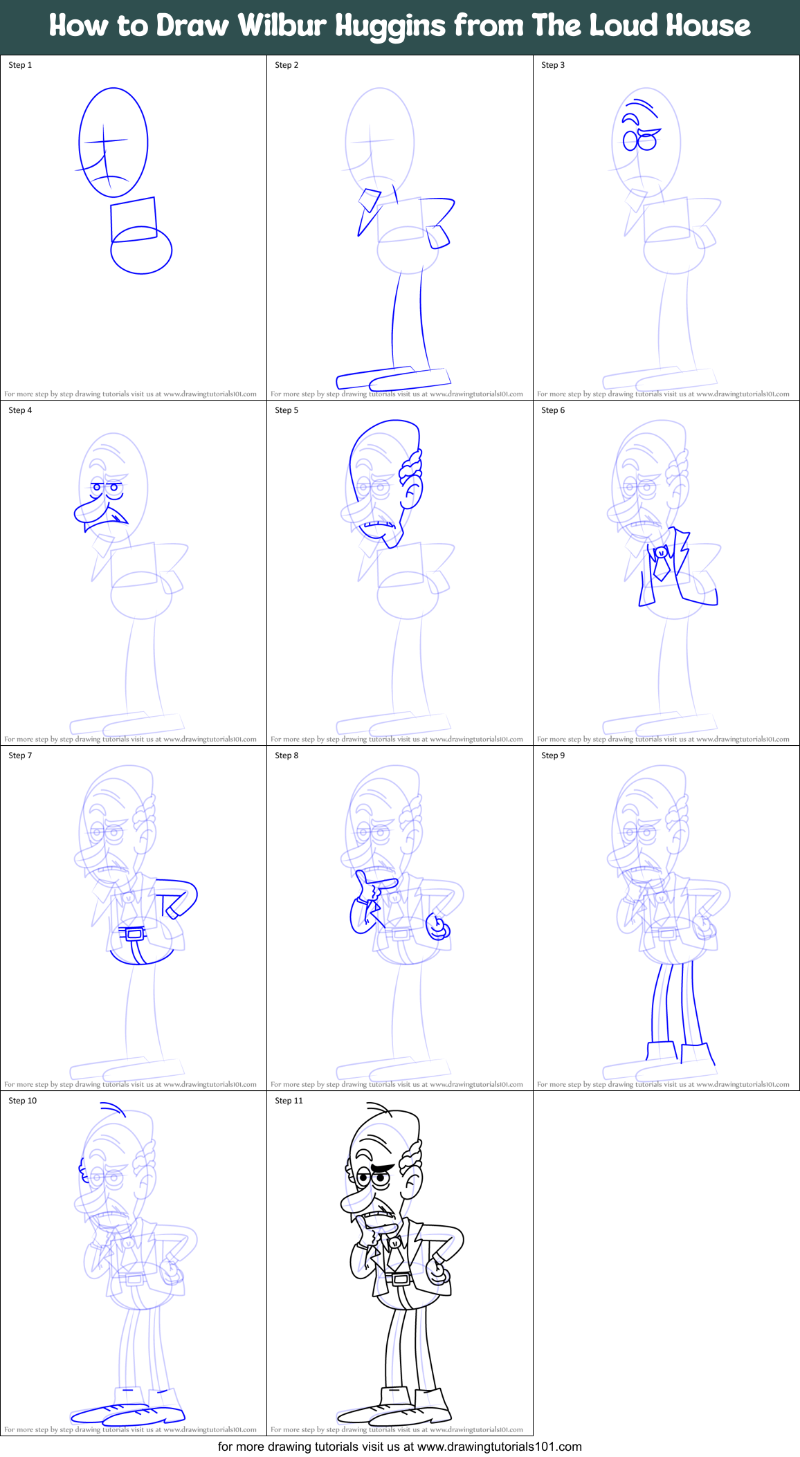 How to Draw Wilbur Huggins from The Loud House Printable Step by Step
