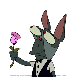 How to Draw Dog Bartender from The Mighty B!