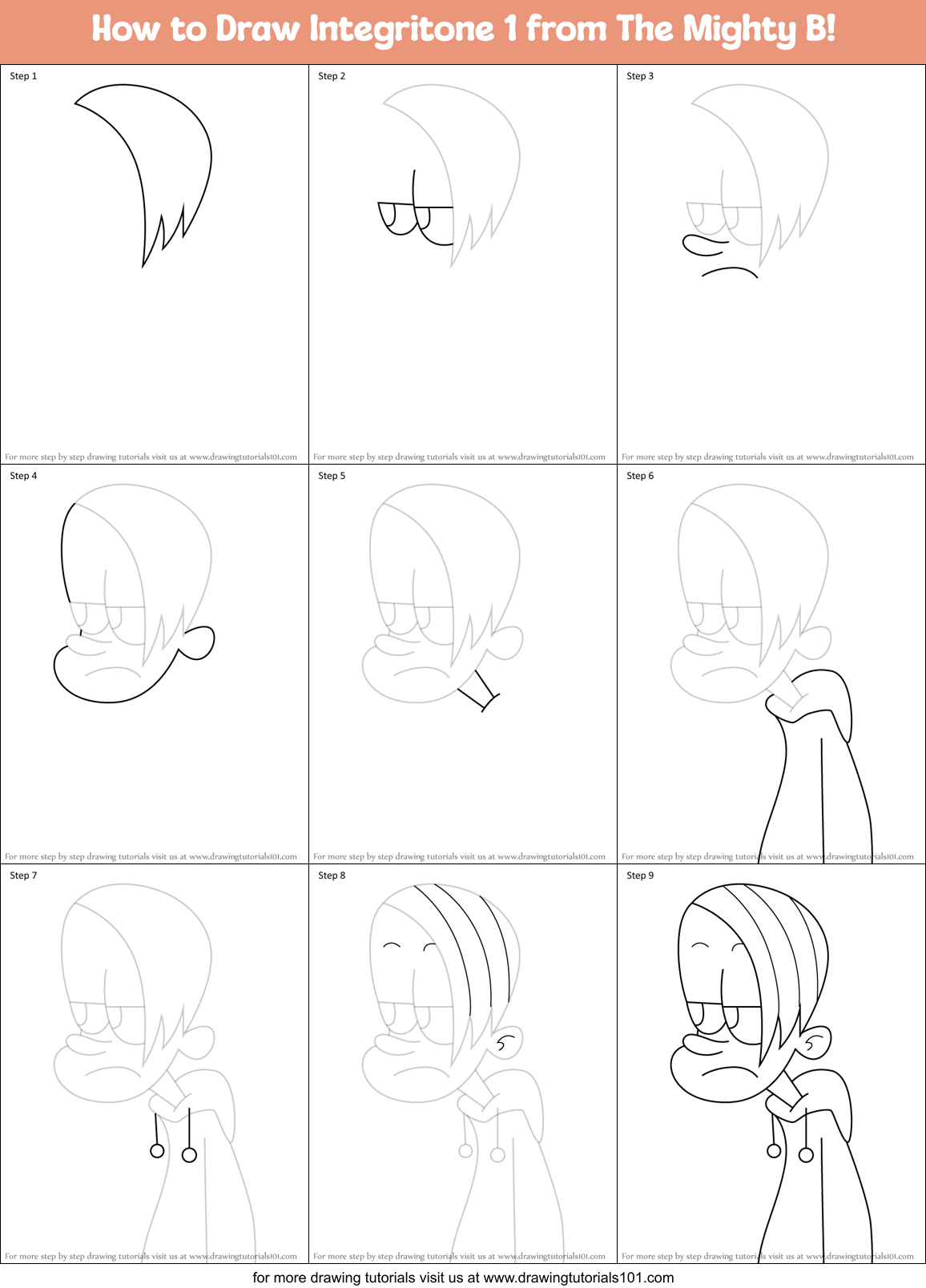 How to Draw Integritone 1 from The Mighty B! Printable Step by Step