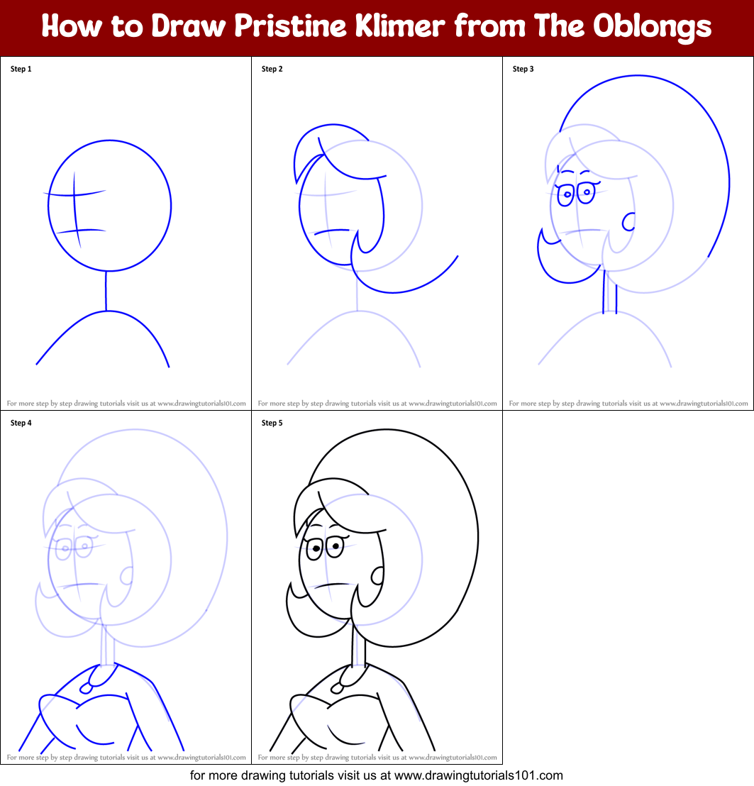 How to Draw Pristine Klimer from The Oblongs Printable Step by Step