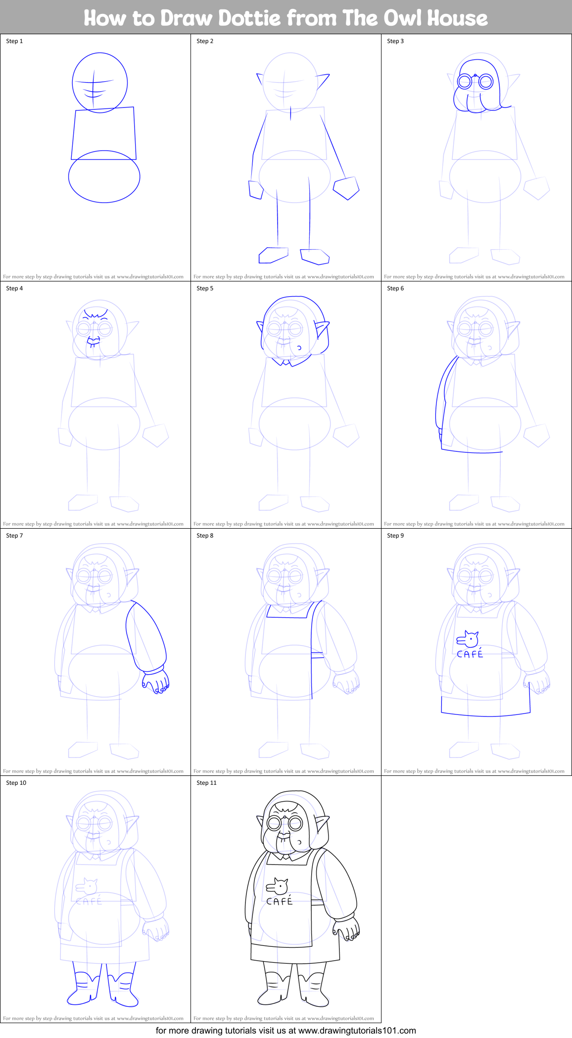 How to Draw Dottie from The Owl House Printable Step by Step