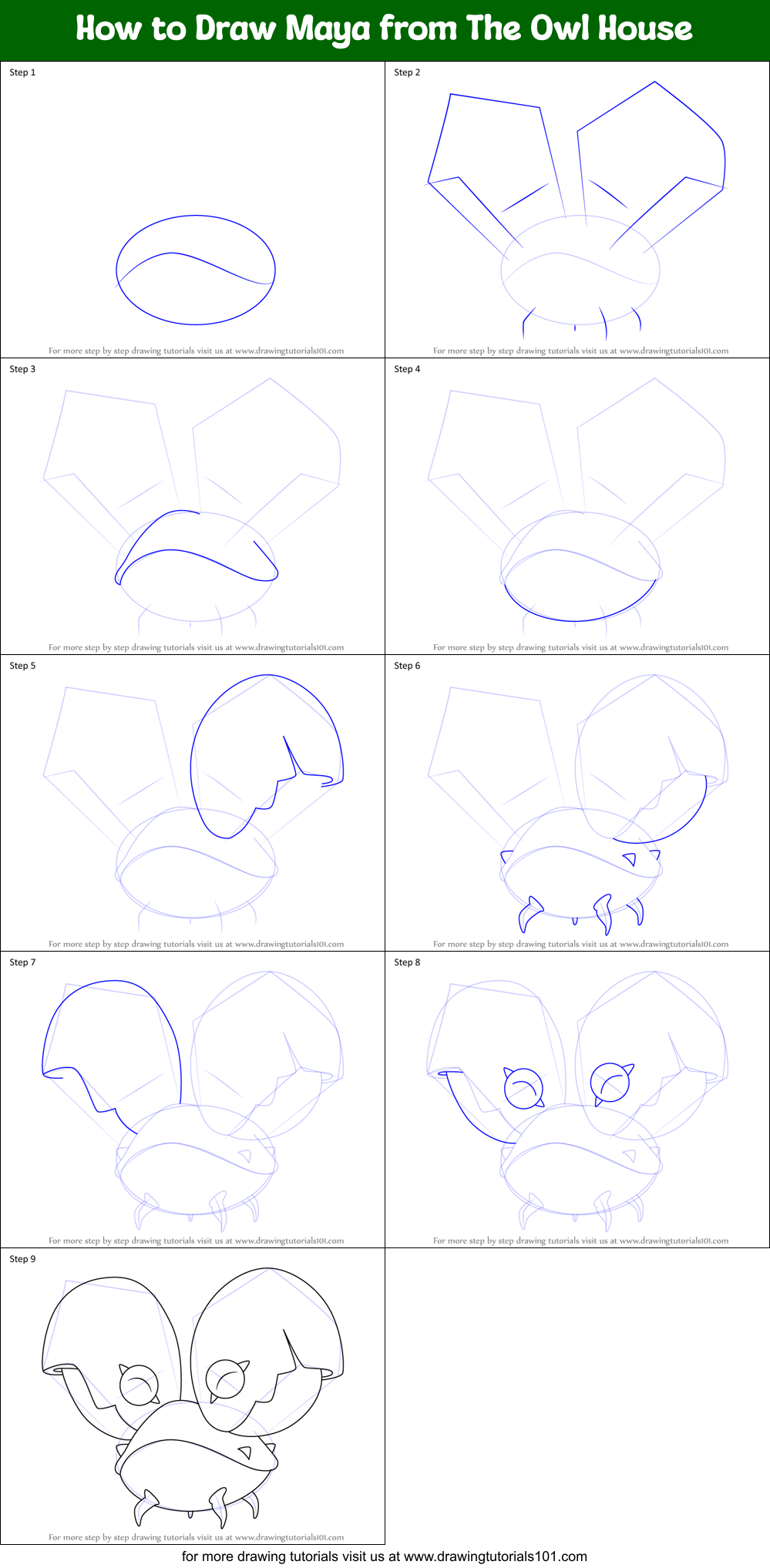 How to Draw Maya from The Owl House Printable Step by Step