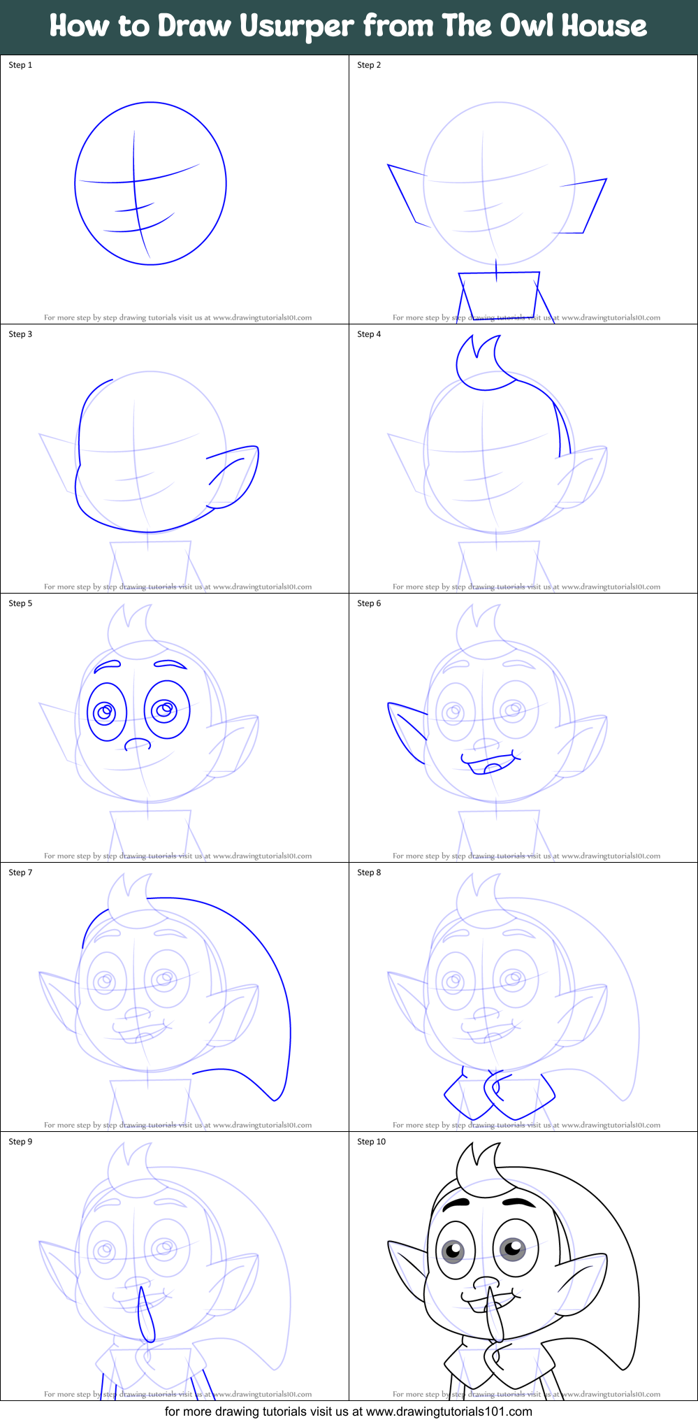 How to Draw Usurper from The Owl House Printable Step by Step