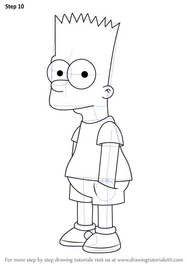 Learn How to Draw Bart Simpson from The Simpsons (The Simpsons) Step by
