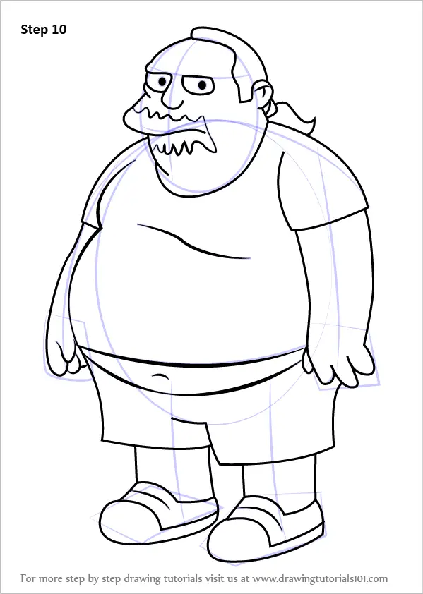 Learn How To Draw Comic Book Guy From The Simpsons The