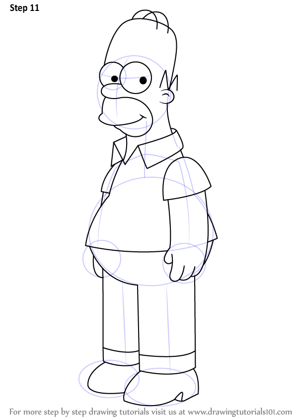 Step by Step How to Draw Homer Simpson from The Simpsons