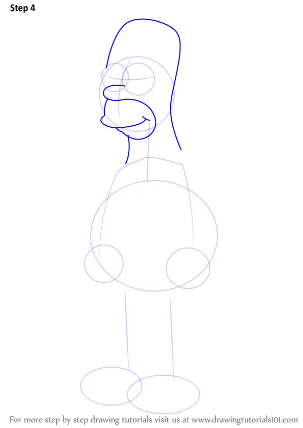 Learn How to Draw Homer Simpson from The Simpsons (The Simpsons) Step