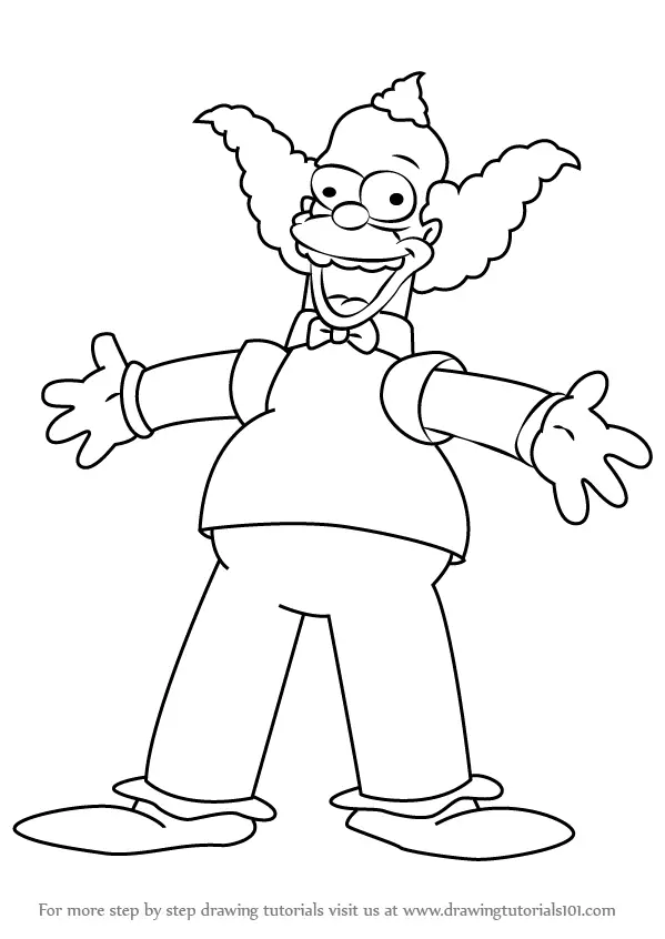 Learn How To Draw Krusty The Clown From The Simpsons The Simpsons Step By Step Drawing Tutorials