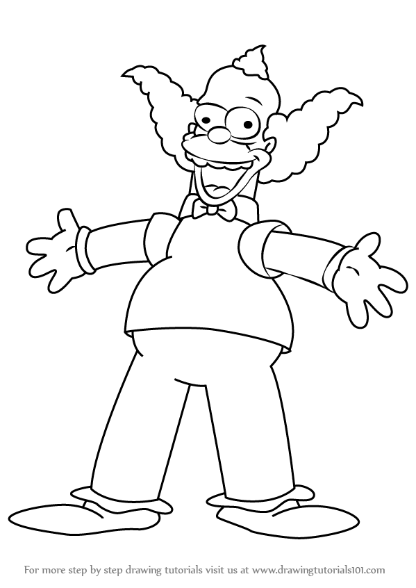 Learn How To Draw Krusty The Clown From The Simpsons The Simpsons Step By Step Drawing Tutorials