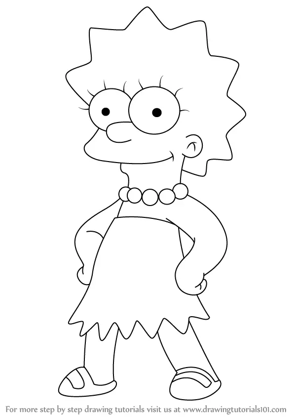 Learn How To Draw Lisa Simpson From The Simpsons The Simpsons Step By Step Drawing Tutorials