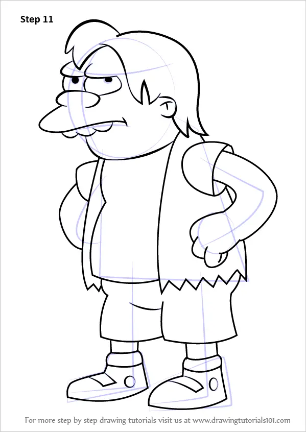 Step by Step How to Draw Nelson Muntz from The Simpsons