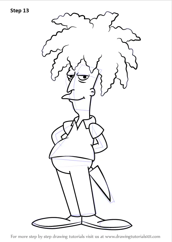 Step by Step How to Draw Sideshow Bob Terwilliger from The 