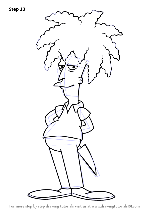 Step by Step How to Draw Sideshow Bob Terwilliger from The 