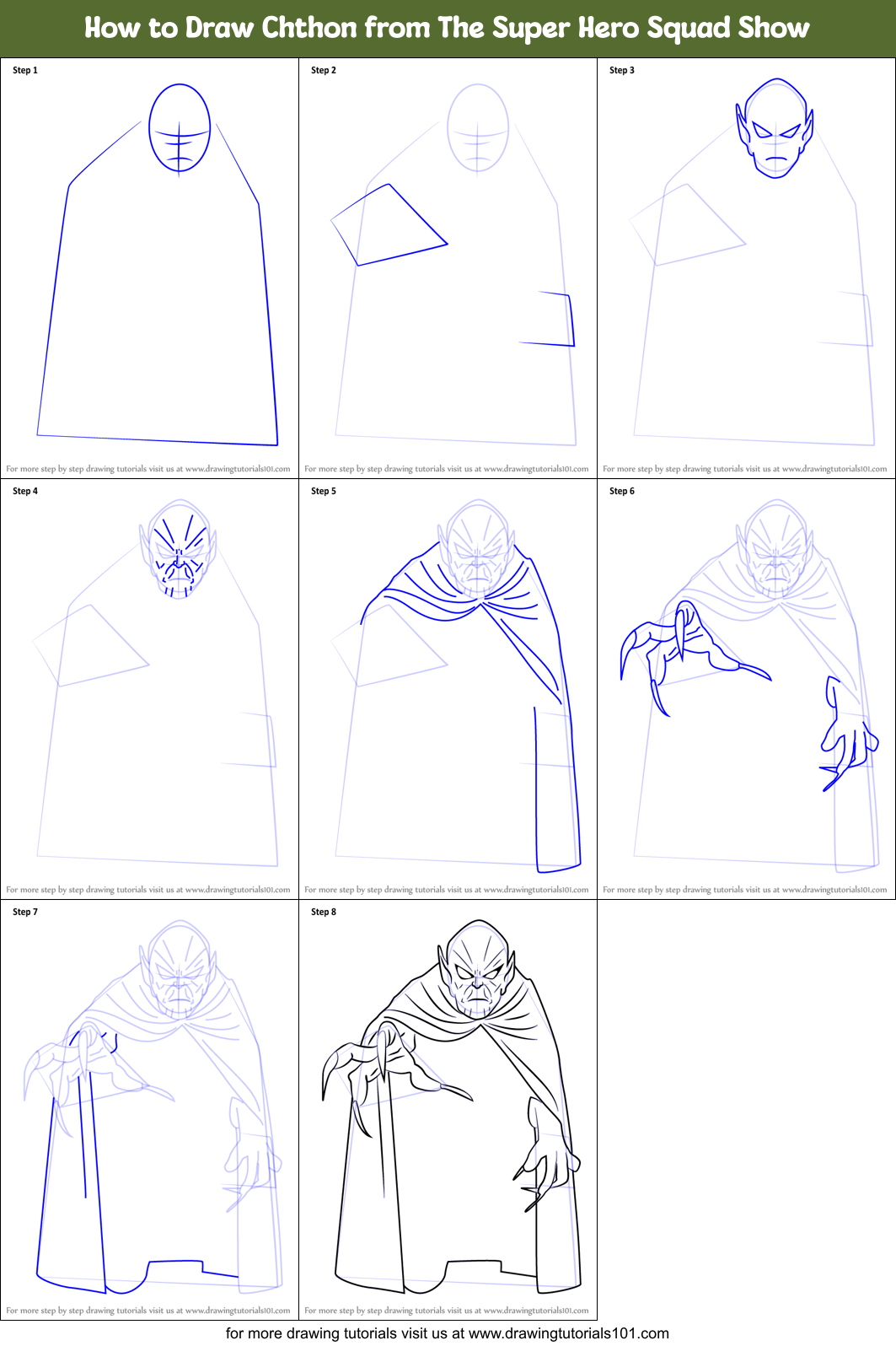 How to Draw Chthon from The Super Hero Squad Show Printable Step by Step
