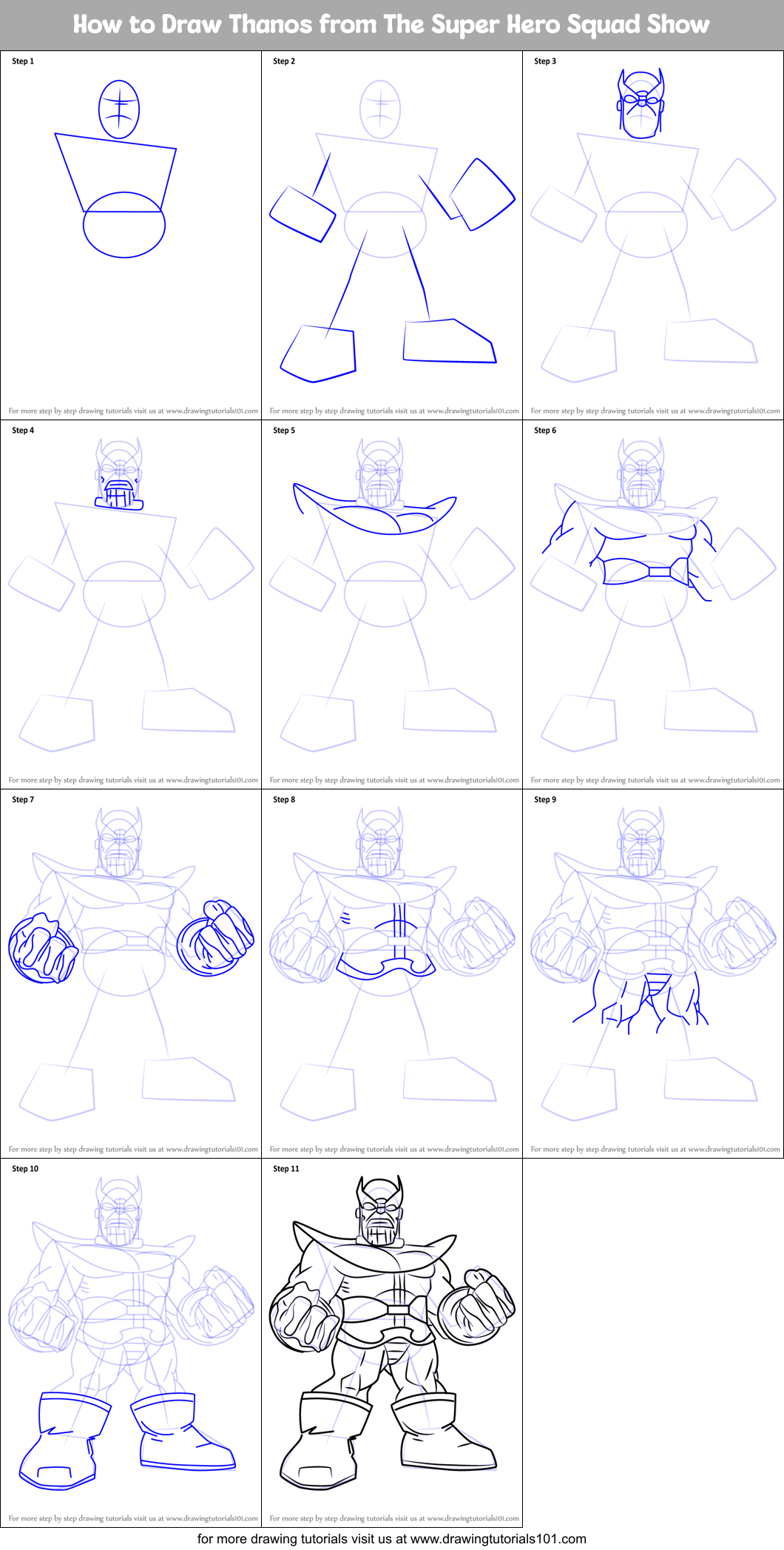 How to Draw Thanos from The Super Hero Squad Show Printable Step by Step