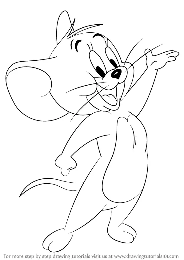 Learn How to Draw Jerry the Mouse (Tom and Jerry) Step by Step : Drawing  Tutorials