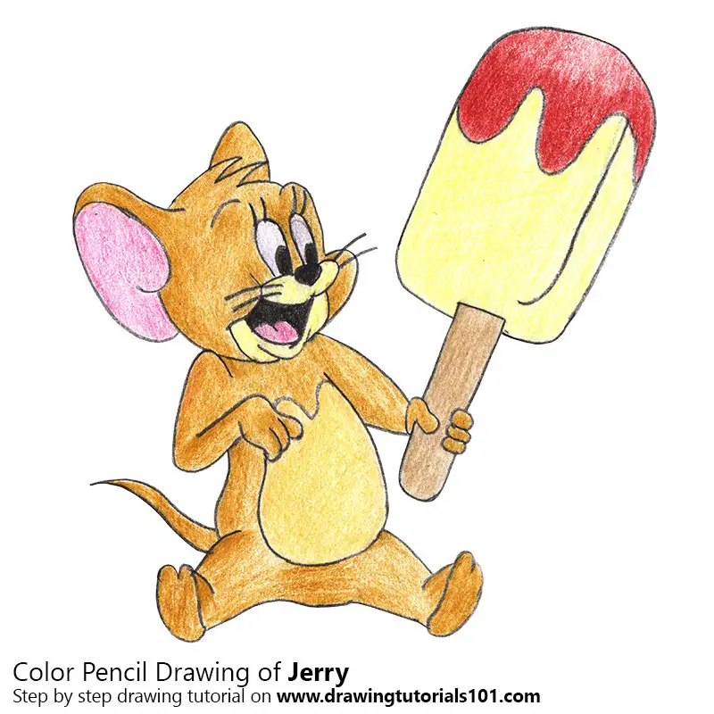 Jerry From Tom And Jerry Colored Pencils Drawing Jerry