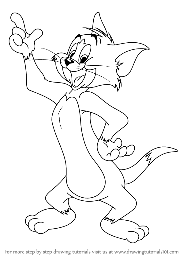 Learn How To Draw Tom Cat Tom And Jerry Step By Step