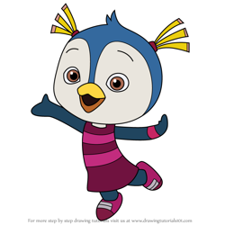 How to Draw Penny Penguin from Top Wing