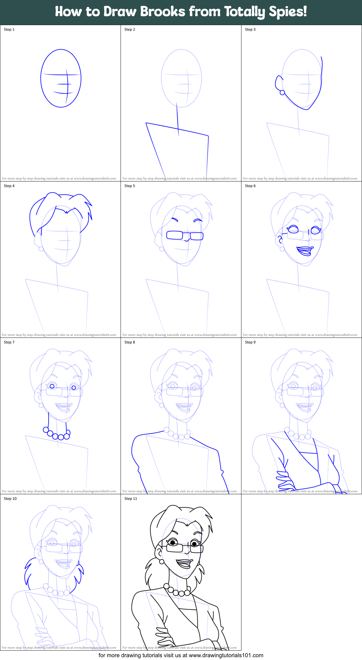 How to Draw Brooks from Totally Spies! Printable Step by Step