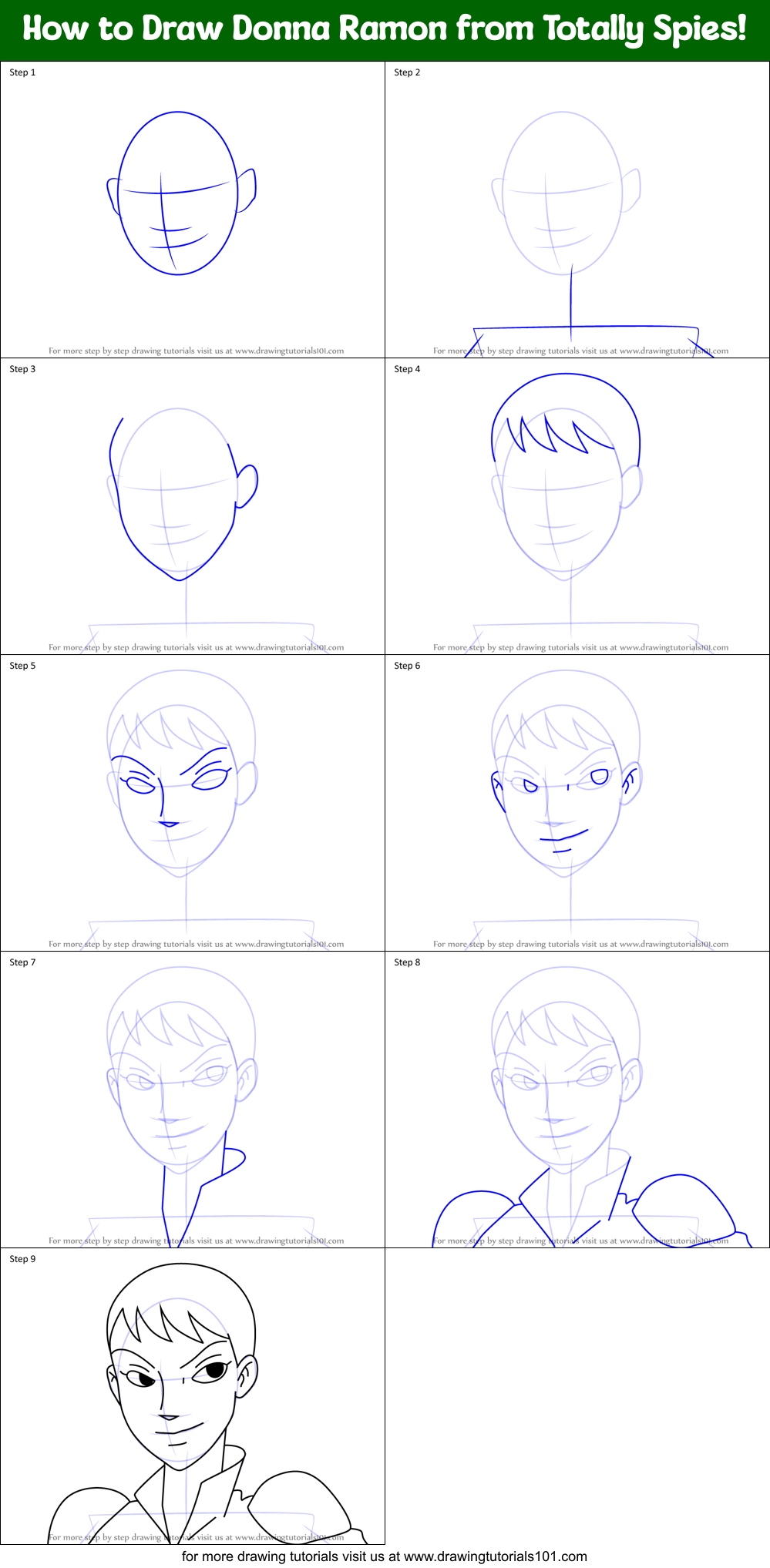 How to Draw Donna Ramon from Totally Spies! Printable Step by Step