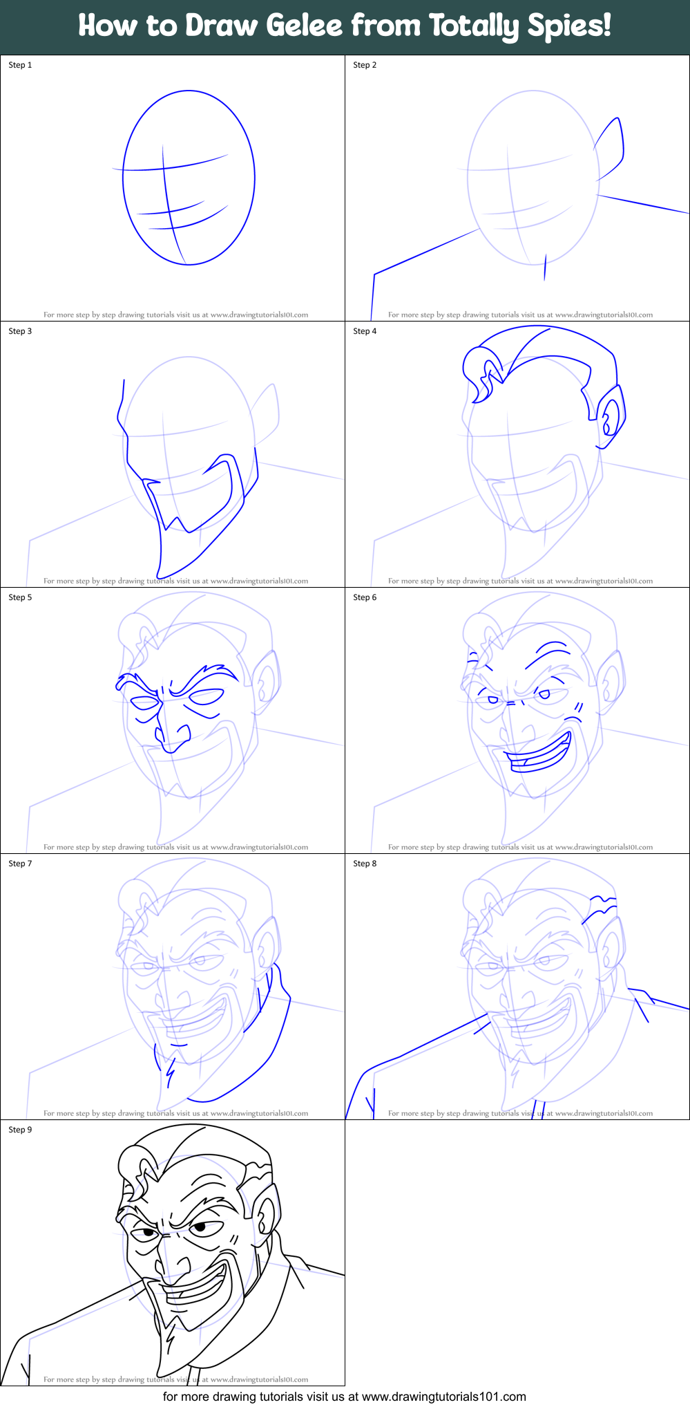 How to Draw Gelee from Totally Spies! Printable Step by Step