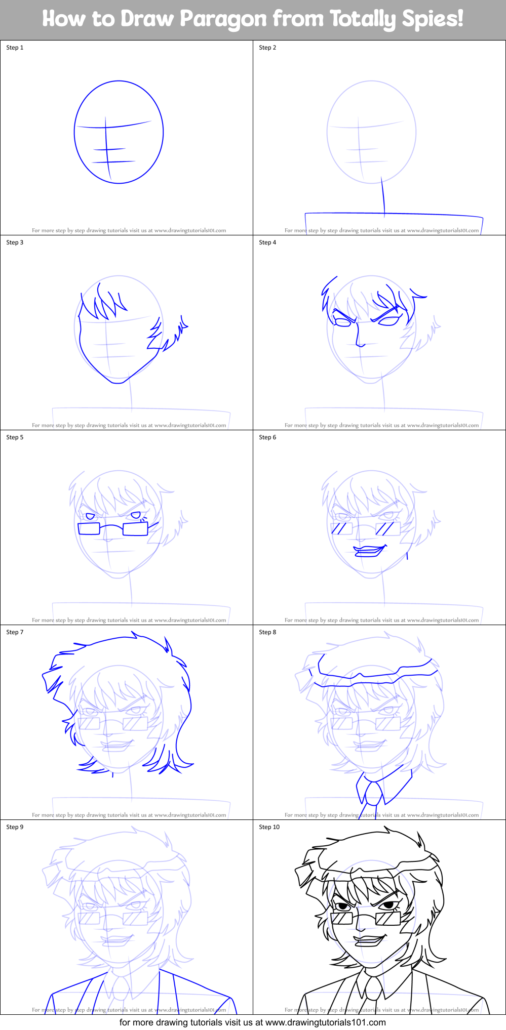 How to Draw Paragon from Totally Spies! Printable Step by Step