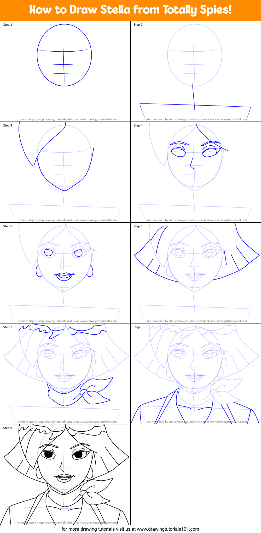How to Draw Stella from Totally Spies! Printable Step by Step