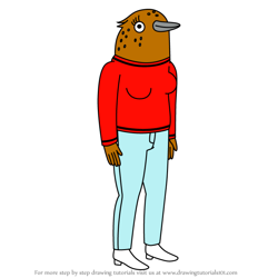 How to Draw Bertie Songthrush from Tuca & Bertie