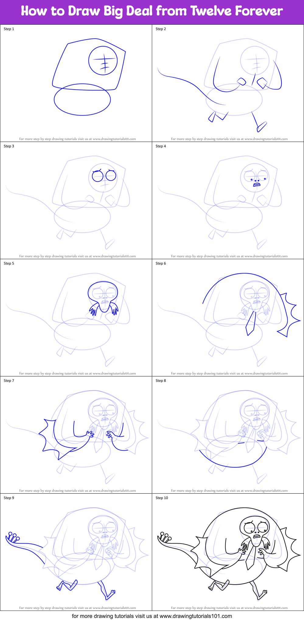 How to Draw Big Deal from Twelve Forever Printable Step by Step