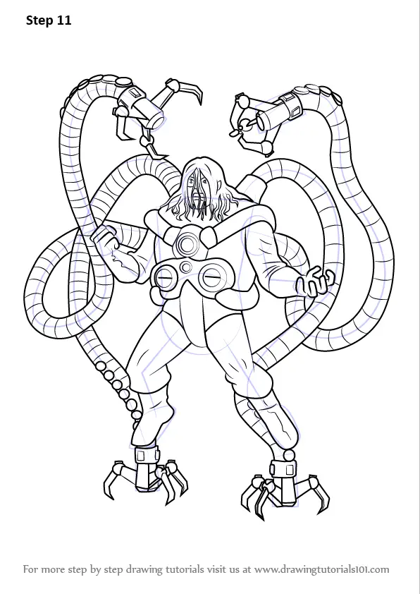 Download Step by Step How to Draw Doctor Octopus from Ultimate Spider-Man : DrawingTutorials101.com