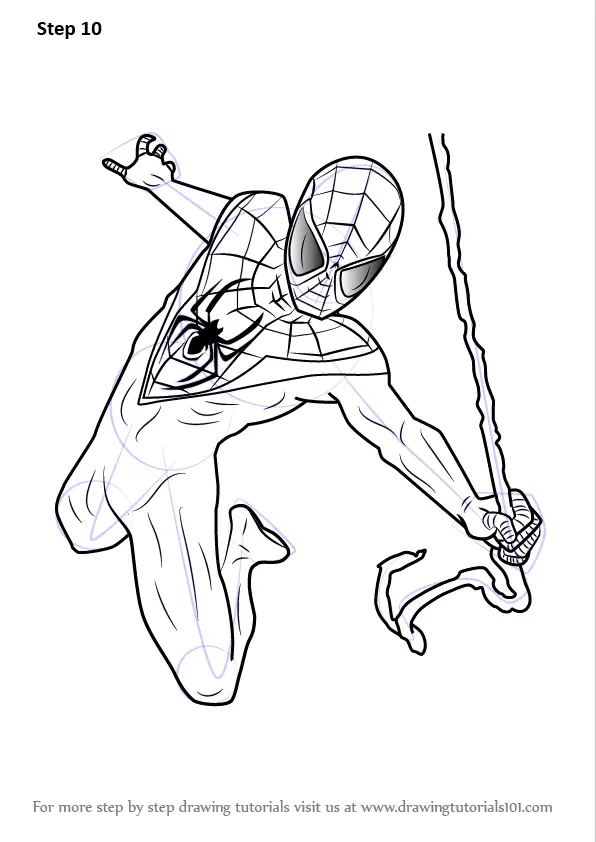 morales miles spiderman spider man draw ultimate coloring drawing sketch easy step cartoon marvel chibi da line avengers iron drawingtutorials101