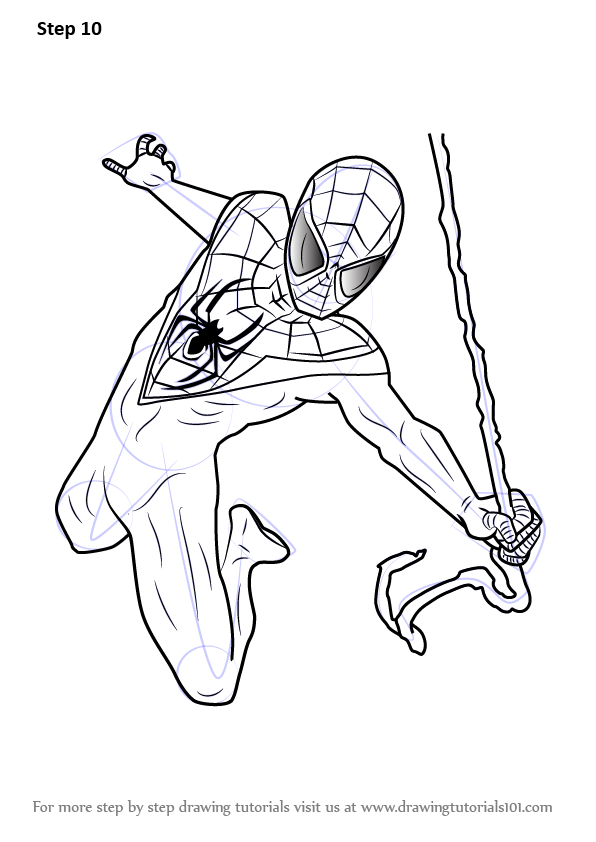 Step by Step How to Draw Miles Morales from Ultimate Spider-Man