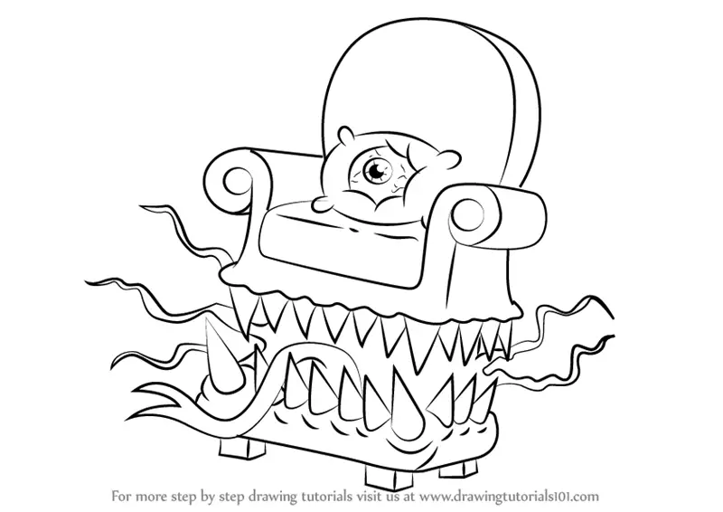 Learn How to Draw Arm Chair Monster from Uncle Grandpa (Uncle Grandpa) Step  by Step : Drawing Tutorials