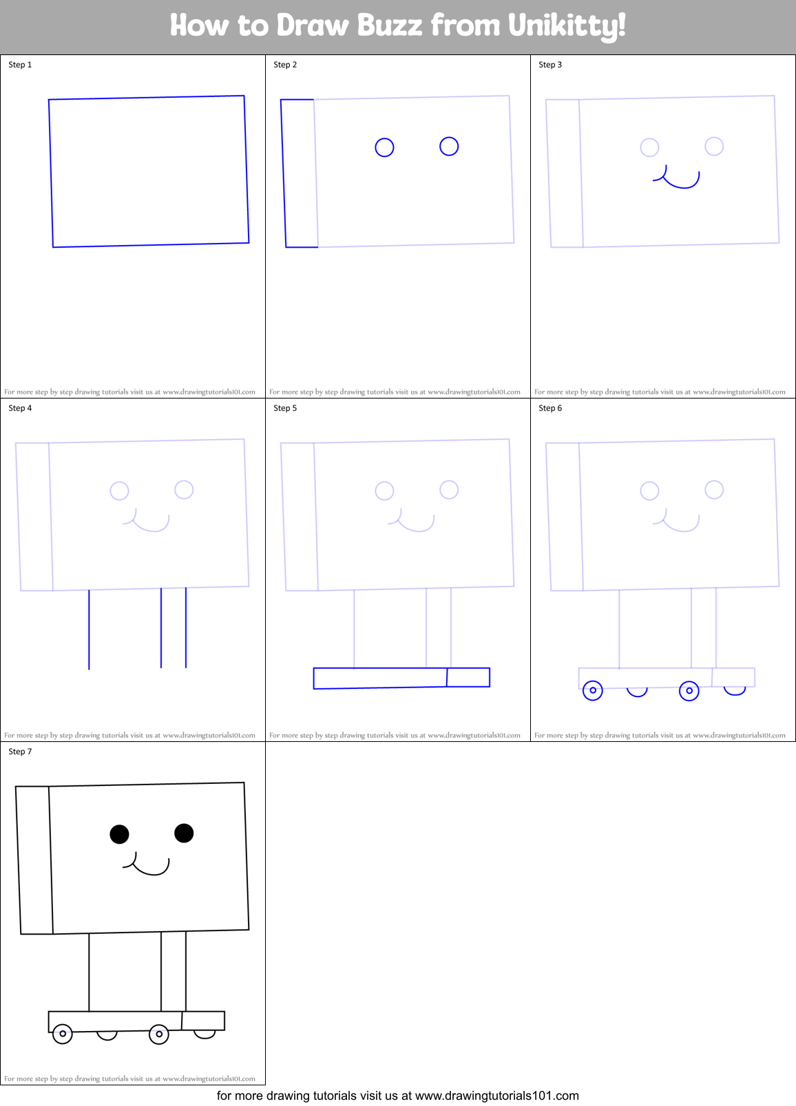 How to Draw Buzz from Unikitty! Printable Step by Step